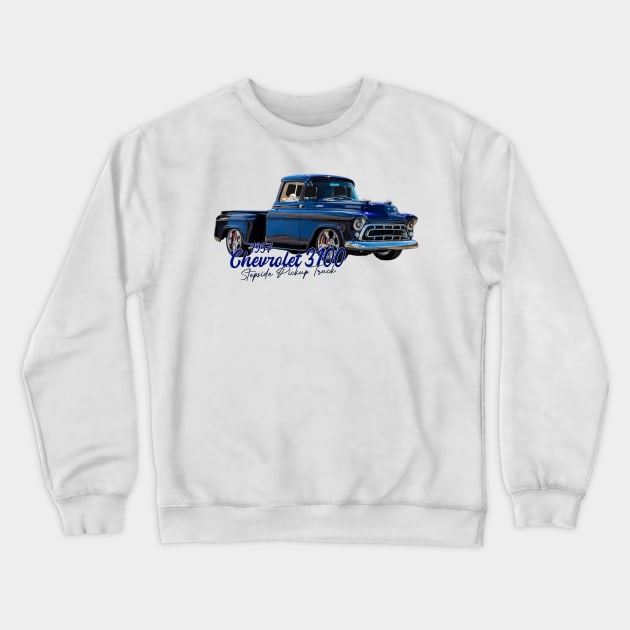 1957 Chevrolet 3100 Stepside Pickup Truck Crewneck Sweatshirt by Gestalt Imagery